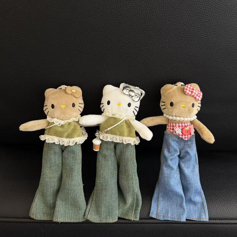 Cute Summer DIY Handmade Long-Legged Kitty Pendant, Dress-Up Doll, Plush Toy, Keychain for Women