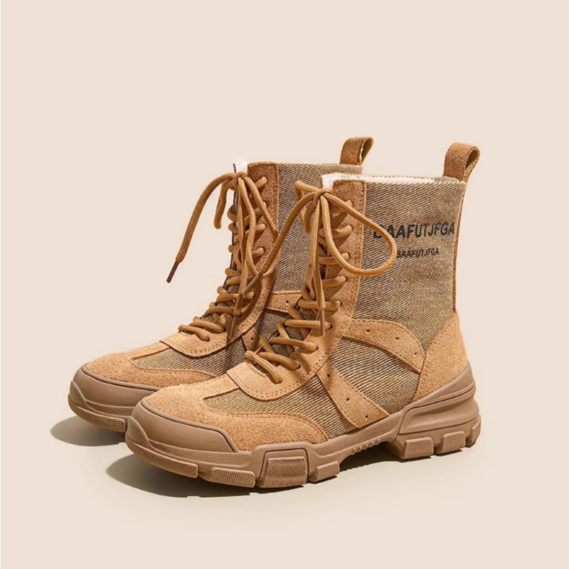 Outdoor Hiking Boots for Women 2025 New Summer Thick-Soled Hiking Desert Boots Xinjiang Travel Western Rhubarb Boots