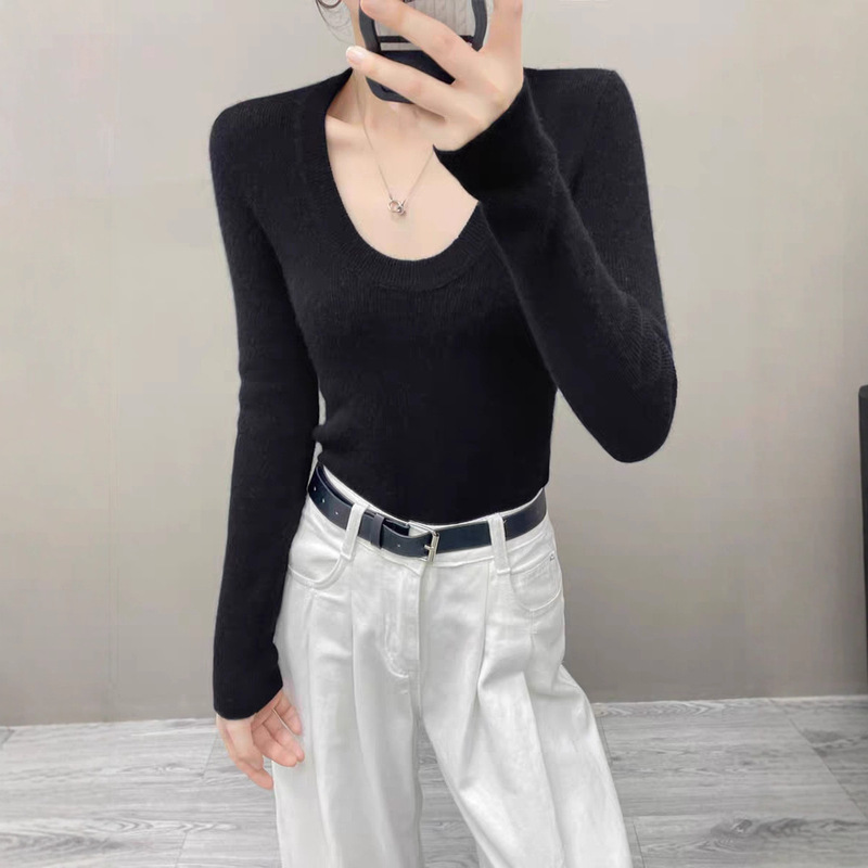 Autumn and Winter Hit~ European Soft Cashmere Sweater for Women, Slim Fit, Round Neck Knit Base Sweater