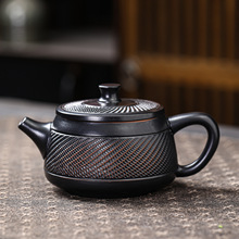 紫陶跳刀泡茶壶大容量家用茶具茶壶功夫茶具单个泡茶杯一壶两杯