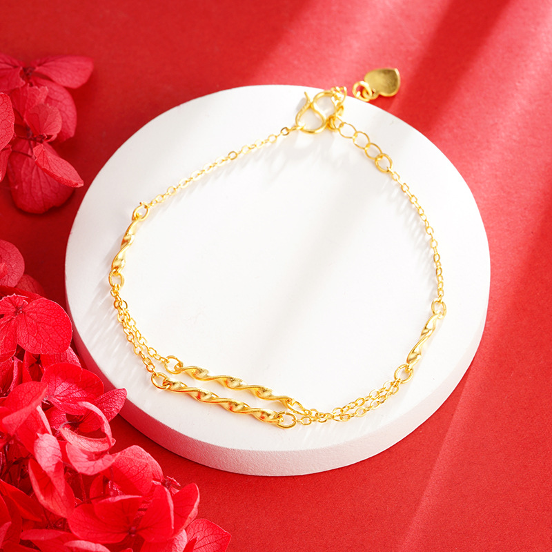 Vietnam arena oro trigo oreja pulsera mujeres de alto grado nicho Luz de lujo moda geométrica cobre pulsera accesorios nuevo transfronterizo