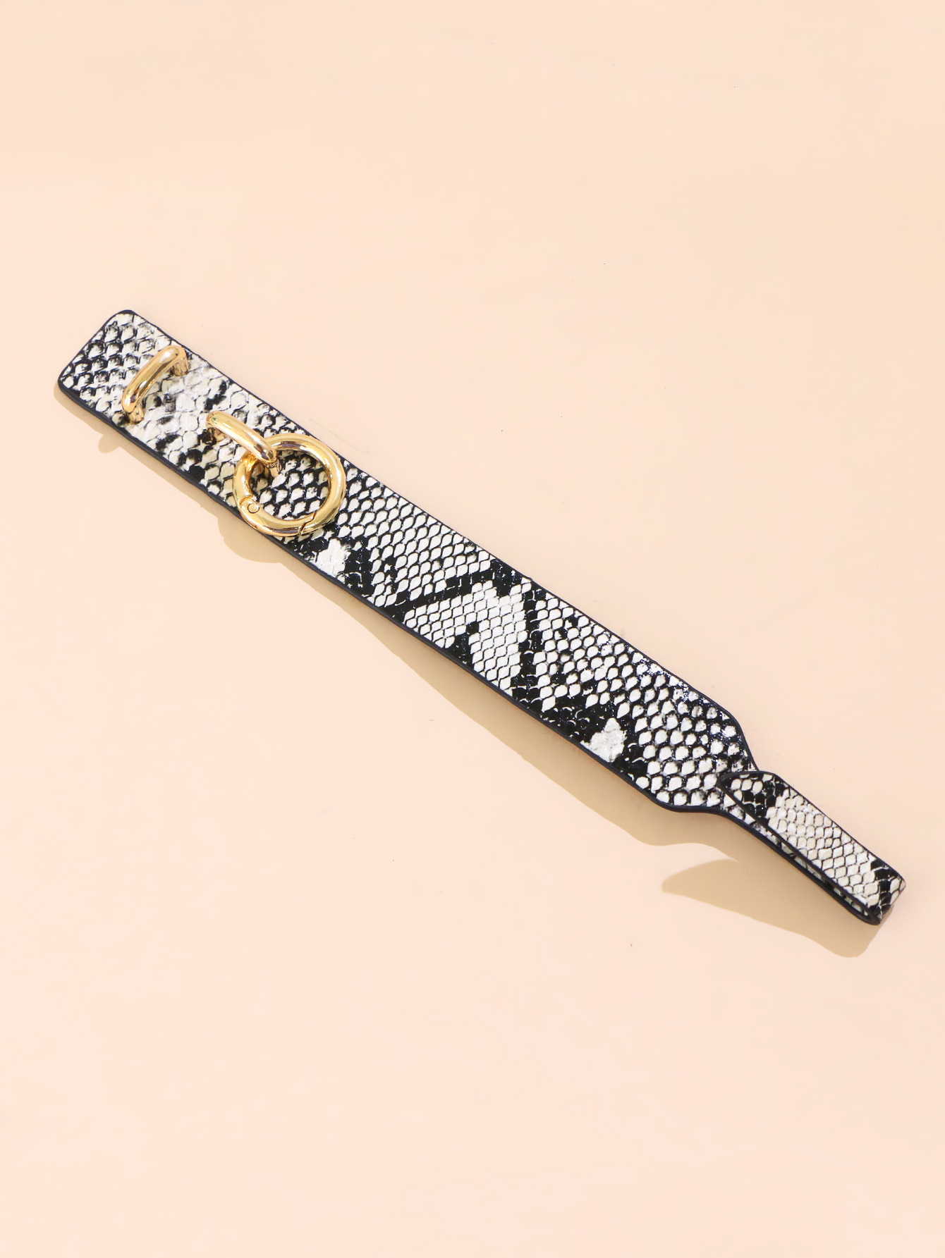 Fashion leather bracelet snake skin leopard print metal bracelet imitation leather adjustable leathe