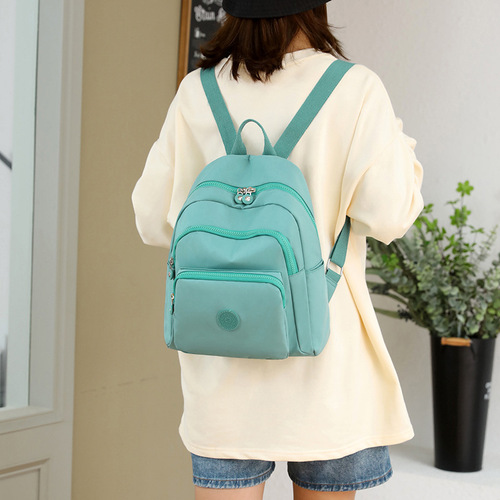 Cross-border casual large-capacity backpack for women 2024 fashion printed travel backpack nylon cloth commuting trendy backpack