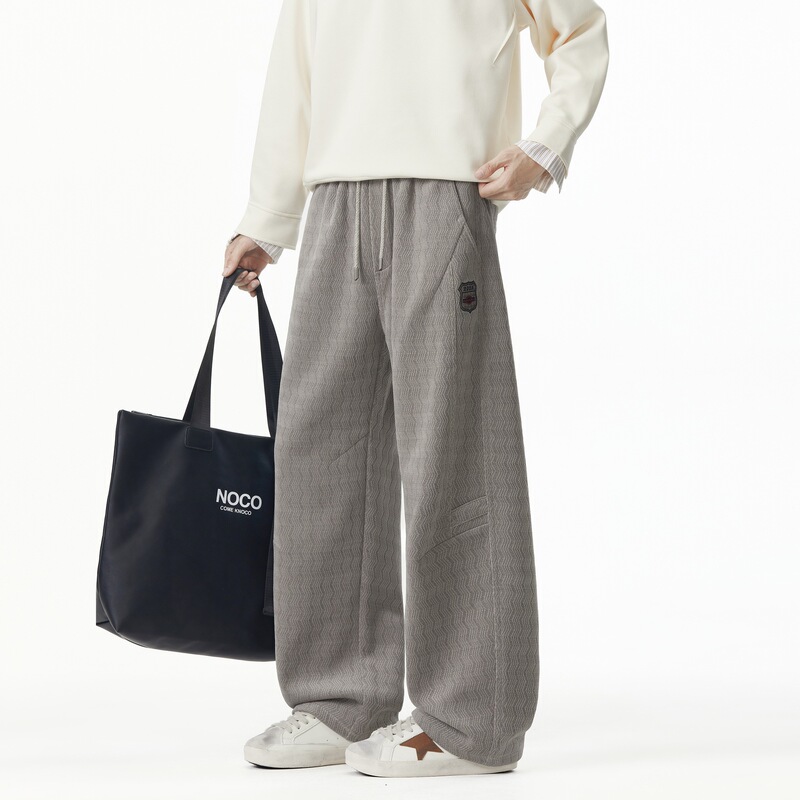 New Spring and Autumn American High Street Fashion Brand Knitted Sports Pants for Men, Straight Loose Elastic Trendy Wide-Leg Casual Pants New Spring and Autumn American High Street Fashion Brand Knitted Sports Pants for Men, Straight Loose Elastic Trendy Wide-Leg Casual Pants