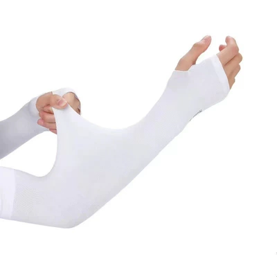 Motorcycle Safety Supplies, Protector Wholesale Riding Knee Protector - sunscreen-ice-sleeve-pure-white-super-elastic-super-breathable-m