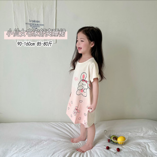3-16�qС�������촩�Ĺ����L˯ȹ90-160cmŮ����͸����ˬ��լ��ȹ