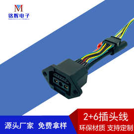 新能源2+6电动车充电母座带线 2+4铁搭换电母头线 品字头转XT90