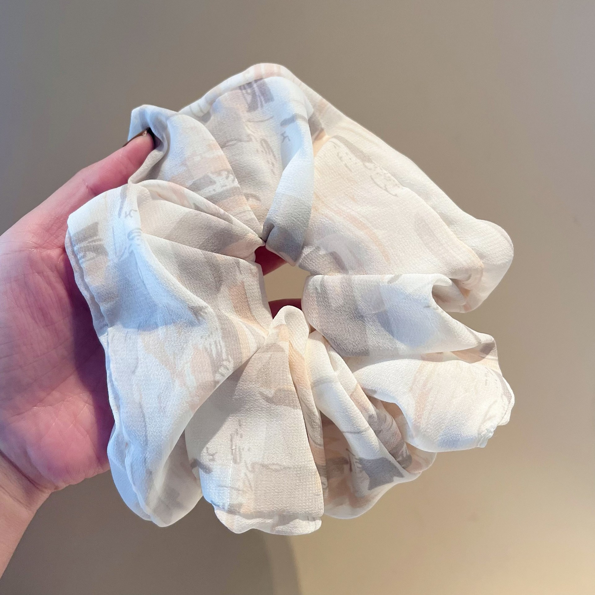 Mori tela vintage hilo salchicha anillo primavera y verano francés elegante 2023 nueva playa señora pintura al óleo estilo de impresión accesorios para el cabello