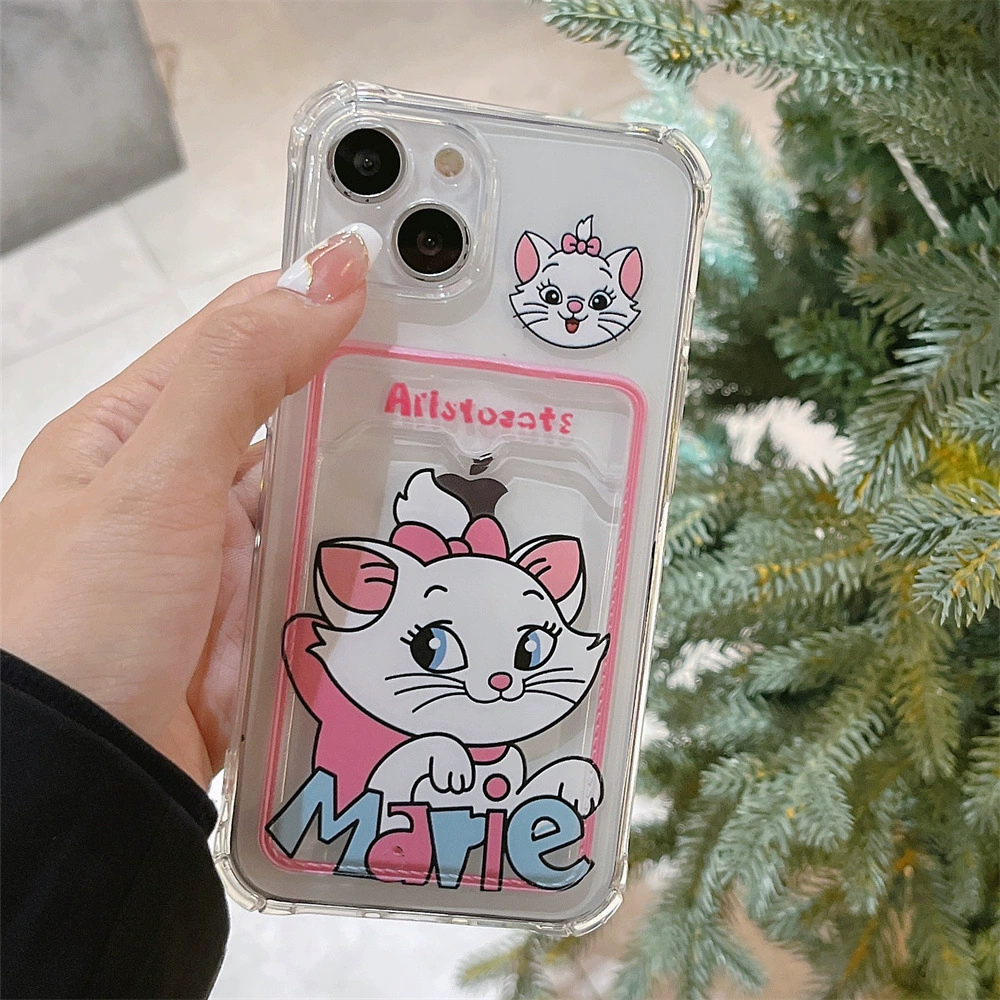 Чехол для Apple iPhone, совместим с iPhone 11–16/Pro/Pro Max, прозрачный с мультяшным дизайном