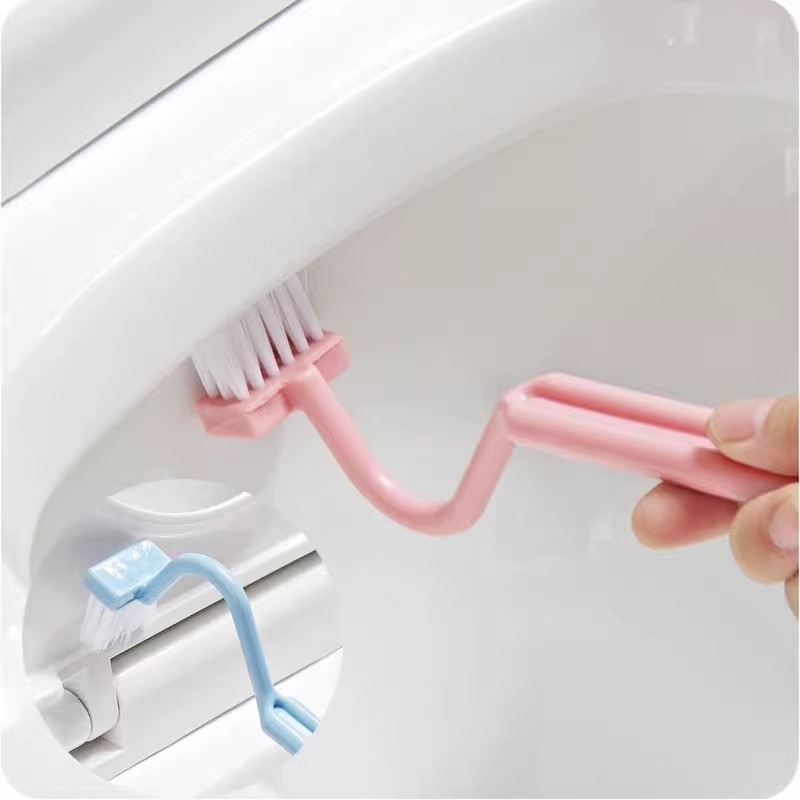 浴室トイレブラシ延長V字型カーブハンドル衛生ブラシトイレ死角除去クリーニングブラシS字型多機能クリーニングブラシ|undefined