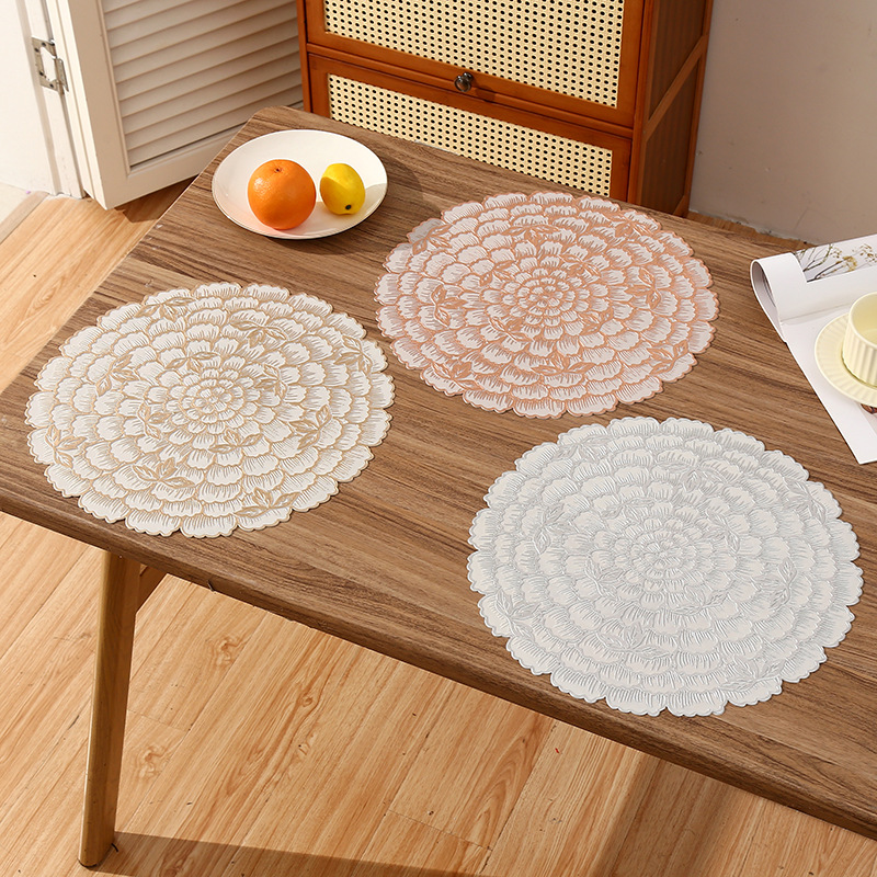 Mantel de PVC redondo francés de Amazon, impresión creativa, almohadilla de aislamiento de café de alta calidad, almohadilla de aislamiento de restaurante de lujo ligero