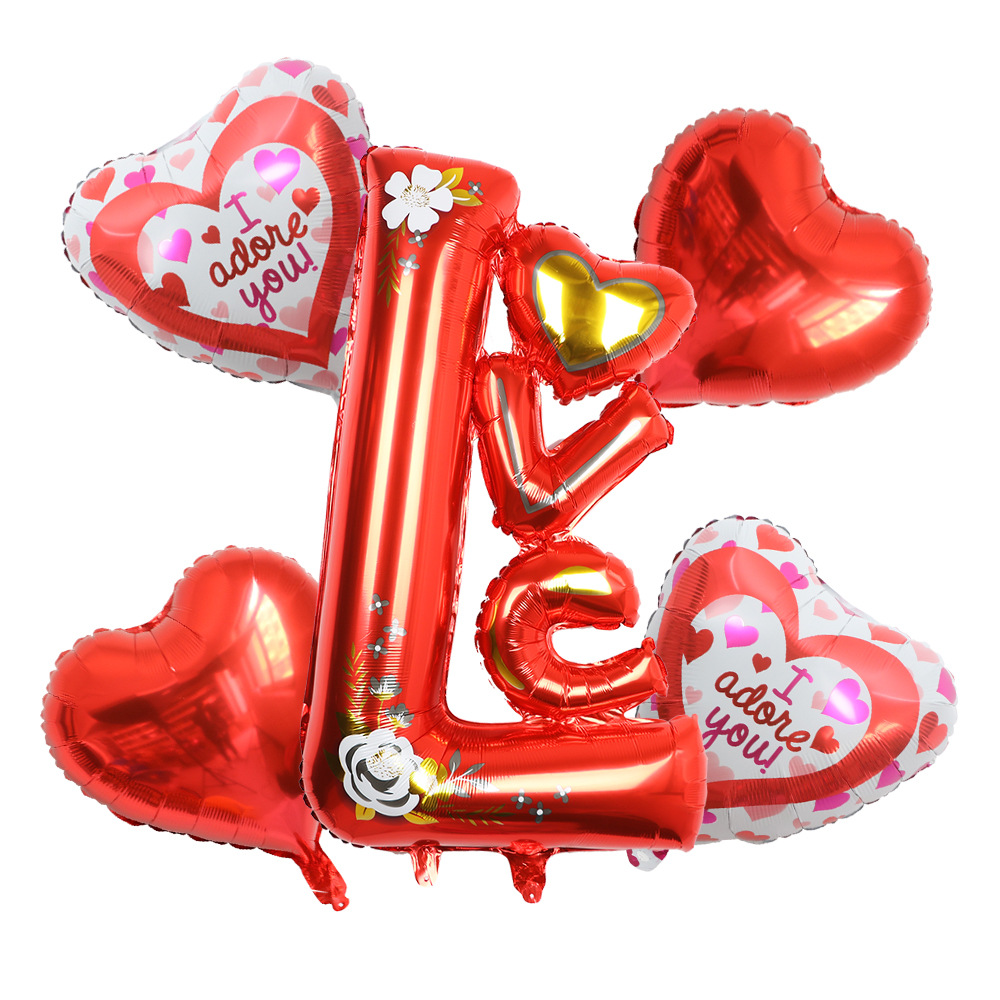 Valentine's Day Cute Romantic Letter Heart Shape Aluminum Film Party Festival Balloons display picture 6