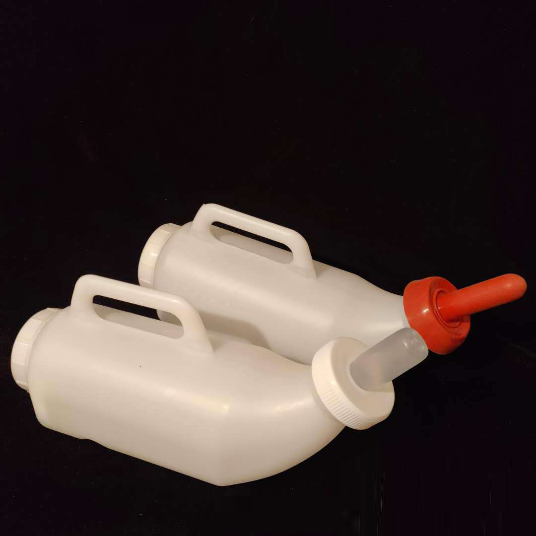 2L 2L veterinaria ternero botella de alimentación cabeza de leche de goma rojo pezón vaca botella de alimentación mango sólido botella de alimentación de gran capacidad