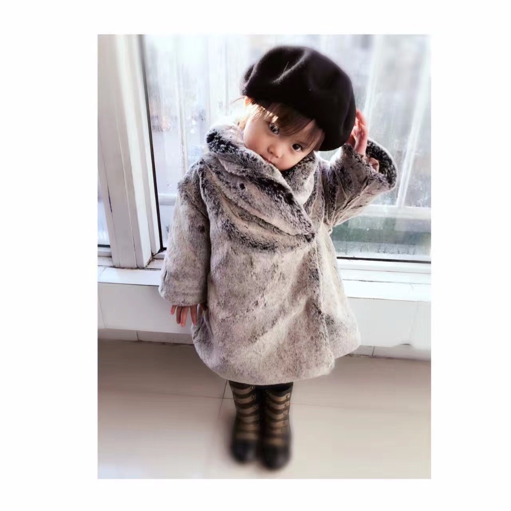 外贸儿童男女孩PU皮草大衣高端皮草外套公主外套新款加厚皮草大衣