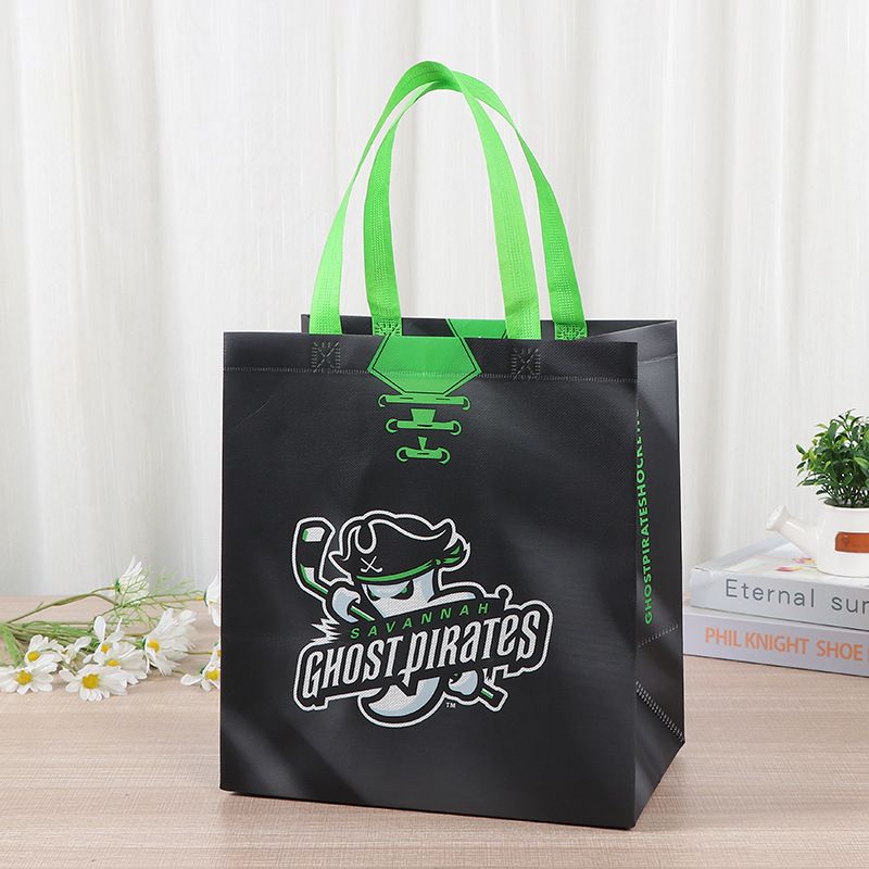 Bolsas de regalo portátiles no tejidas publicidad bolsa de embalaje para llevar bolsas de embalaje UV color impresión de alimentos bolsa de compras al por mayor