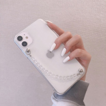韩国小清新透明水晶链条适用苹果12promax珠子手链iphone13手机壳