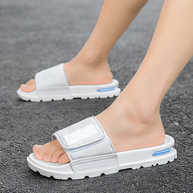 Zapatillas de velcro transfronterizas para hombres, uso de verano 2025, nuevas celebridades de Internet, cojín de aire de todo fósforo, chanclas antideslizantes, envío de una pieza