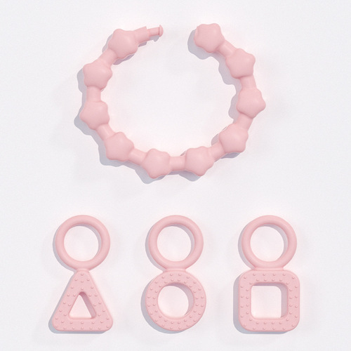 Baby silicone bracelet teether baby anti-eating hand bite gum oral chewing toy pacifier molar stick