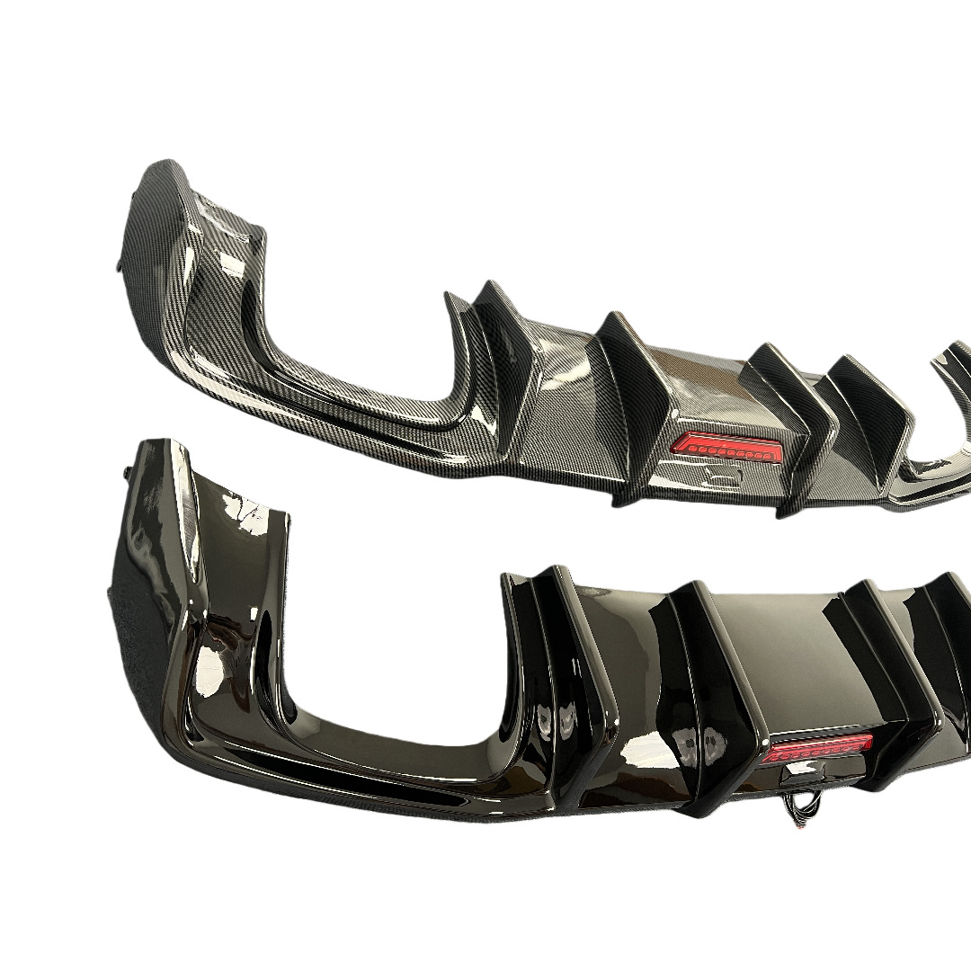 Suitable for 17-20 Audi A3S3 Modified with Lighted Rear Lip, Four-Out Sports Rear Lip, Rear Diffuser Surround