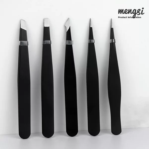 Spot black stainless steel eyebrow clip four-piece set plucking clip eyebrow eyebrow tongs eyebrow clip eyelash tweezers set