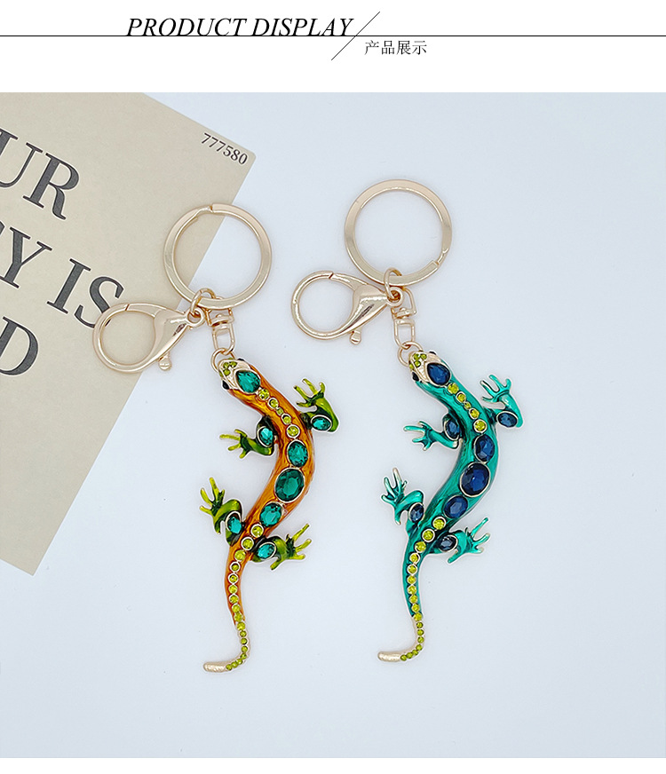 Bag Pendant, Keychain Classification Modern Style Lizard Alloy Men's Bag Pendant Keychain