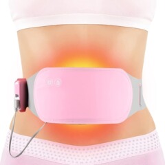 暖かい宮の腰ベルトの女子学生は熱を通してマッサージします。