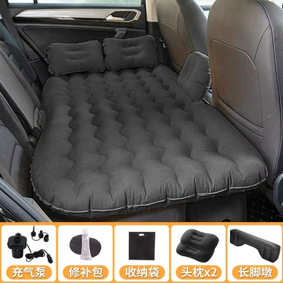 Cushion, Split Without Obstructions, Vehicle-mounted inflatable bed - flocking-with-stalls-black-long-foot-piers-pillow-electric-pump