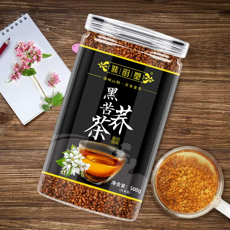 谯韵堂 黑苦荞茶500g 罐装 全株苦荞 大凉山 荞麦茶 饭店酒店茶叶
