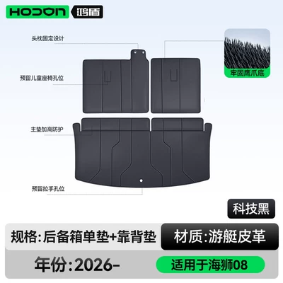 Trunk Mat: car interior modification trunk mat - tech-blacktrunk-single-mat-backrest-mat-212t01-sea-lion-08-six-seater