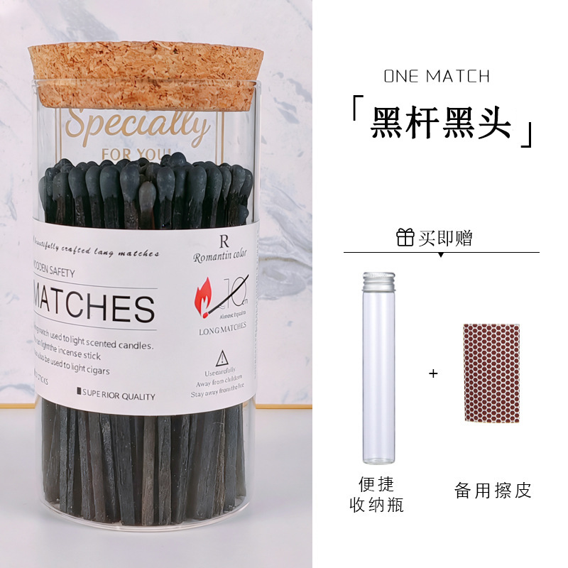 Velas de aromaterapia, fósforos de mango largo especiales, botellas de fósforos de colores al por mayor, materiales de fuego antiguos, versión extendida de alto valor