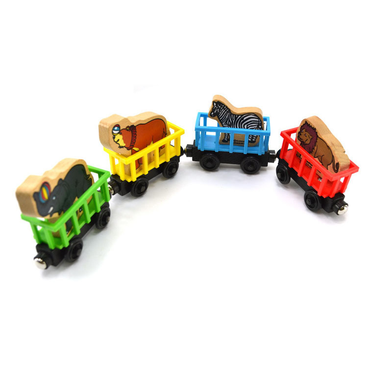 木製托馬斯小火車蛋糕裝飾擺件 滑行軌道車益智拼裝互動地攤玩具