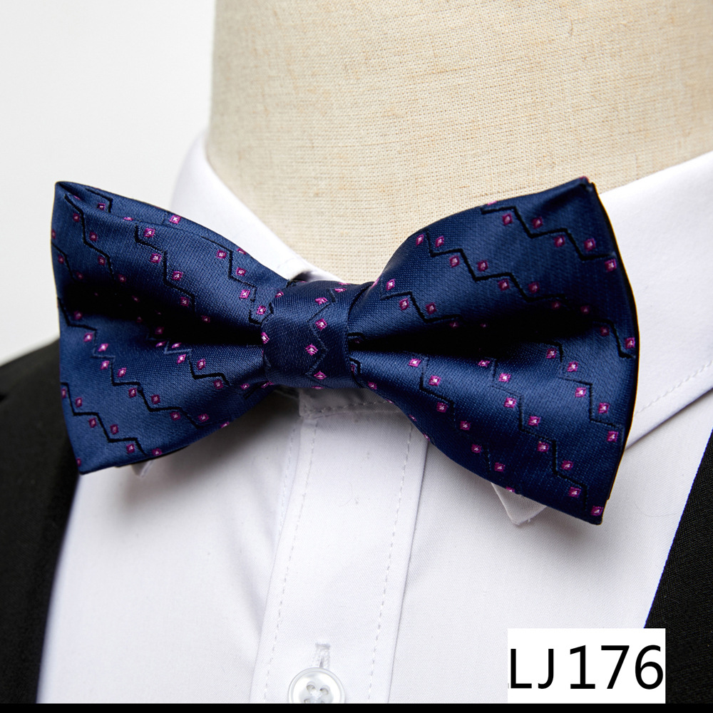 Cravatta formale da uomo con fiocco in seta poliestere con nuovo motivo_voghion.com