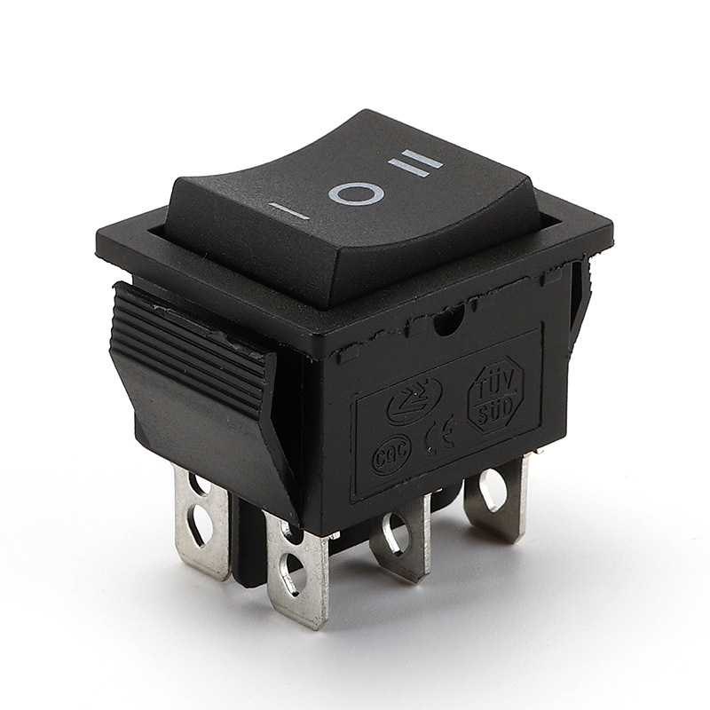 船型开关KCD4-201船形翘板带灯按钮按键2/3两/三档4/6六脚开关16A