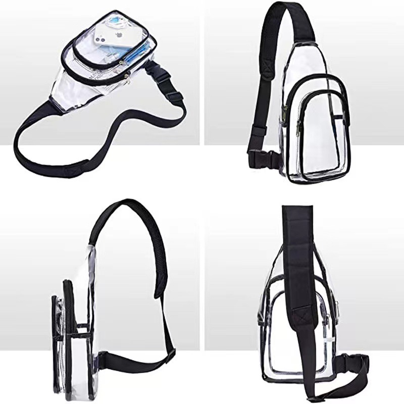 Amazon comercio exterior PVC mochila de hombro transparente mochila de viaje al aire libre gimnasio video bolsa de hombro mochila de hombro