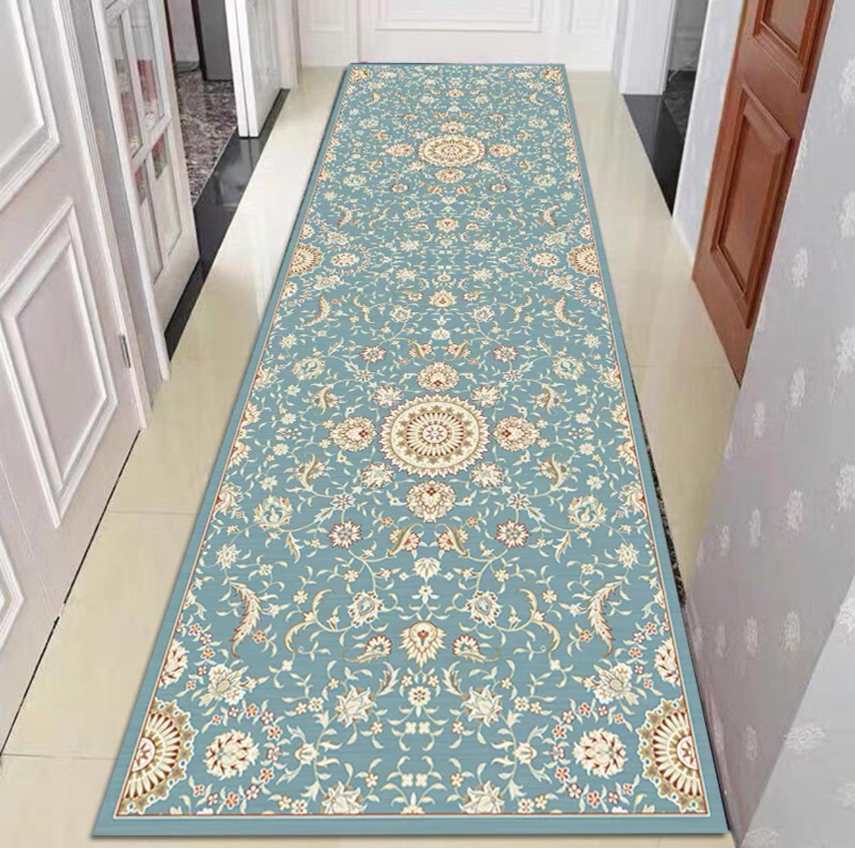批發復古清新走廊毯過道飄窗陽台地毯玄關進門廚房長條卷材走廊毯