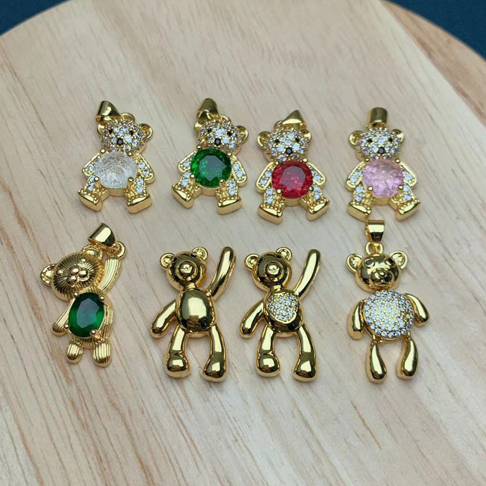 Cartoon Style Animal Copper Plating Inlay Rhinestones Charms display picture 3