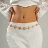 Golden smiling face sun waist chain