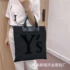 跨境外贸ins艺术字母帆布包韩版大容量购物袋韩版单肩斜挎休闲包