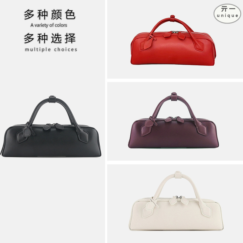 ALAI bolso de salchicha portátil de piel de vaca de nicho bolso de palo mágico de alta gama 2025 nuevo bolso retro de moda de todo fósforo