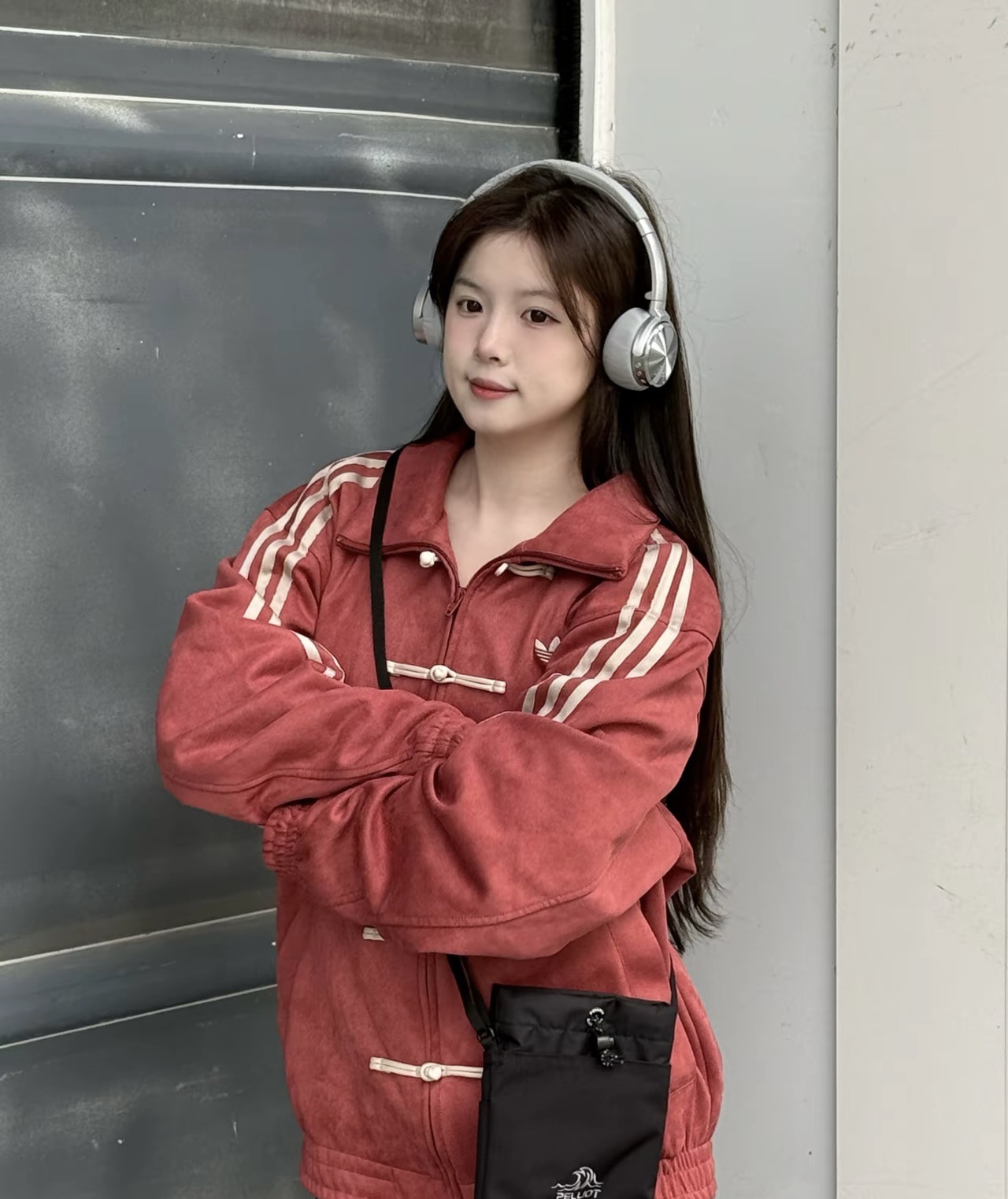 adidas New Chinese Style Jacket Suede Frog Button Red