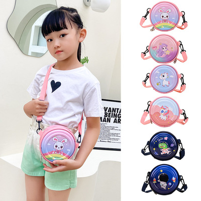 new pattern children Small round lovely Cartoon Shell The single shoulder bag men and women baby Small change Inclined shoulder bag Cross border wholesale