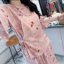 2025棉绸新中式上衣女装夏季复古大码国风服装人造棉衣服凉快