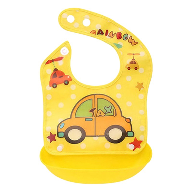 Venta directa de fábrica babero impermeable para bebés y niños, bolsillo para comida desmontable para bebés y niños, babero para comida para bebés