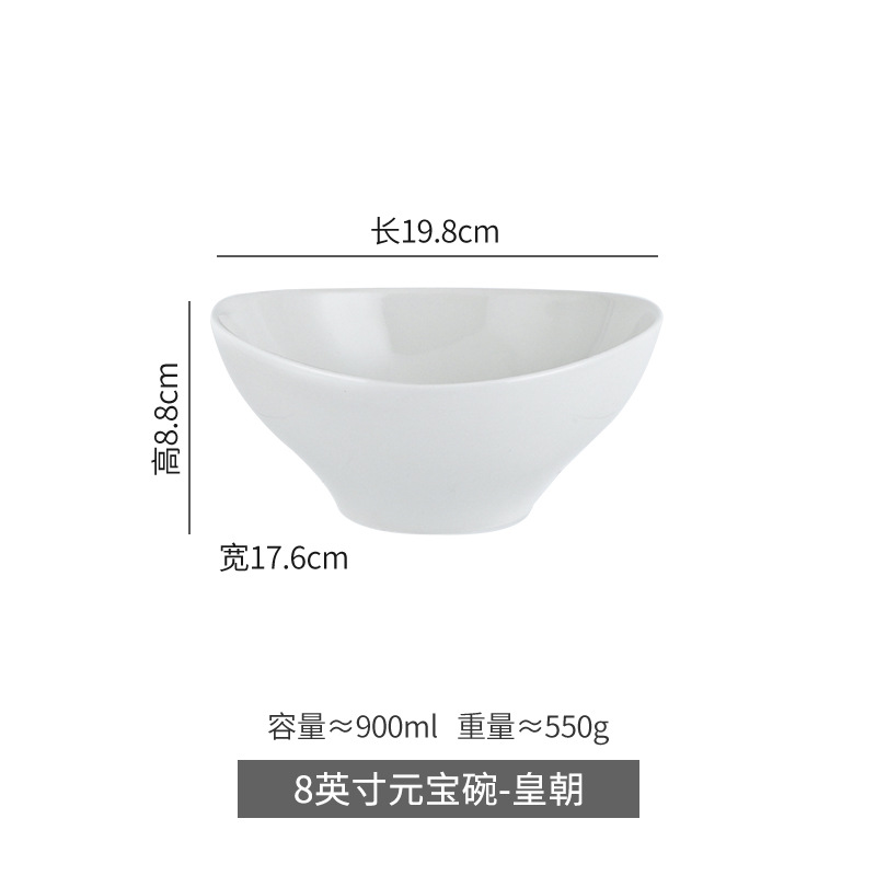 Bowl de cerámica simple, tazón de platos caseros, tazón de ensalada, tazón profundo, tazón de sopa de comida occidental, tazón de forma especial, cubiertos de restaurante creativos