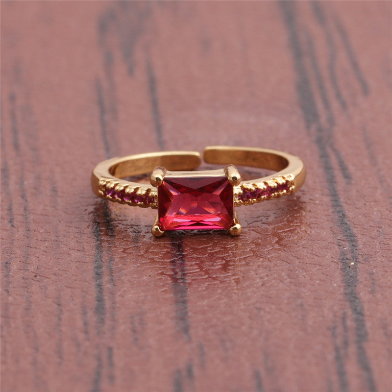 Retro amethyst citrine geometric ring