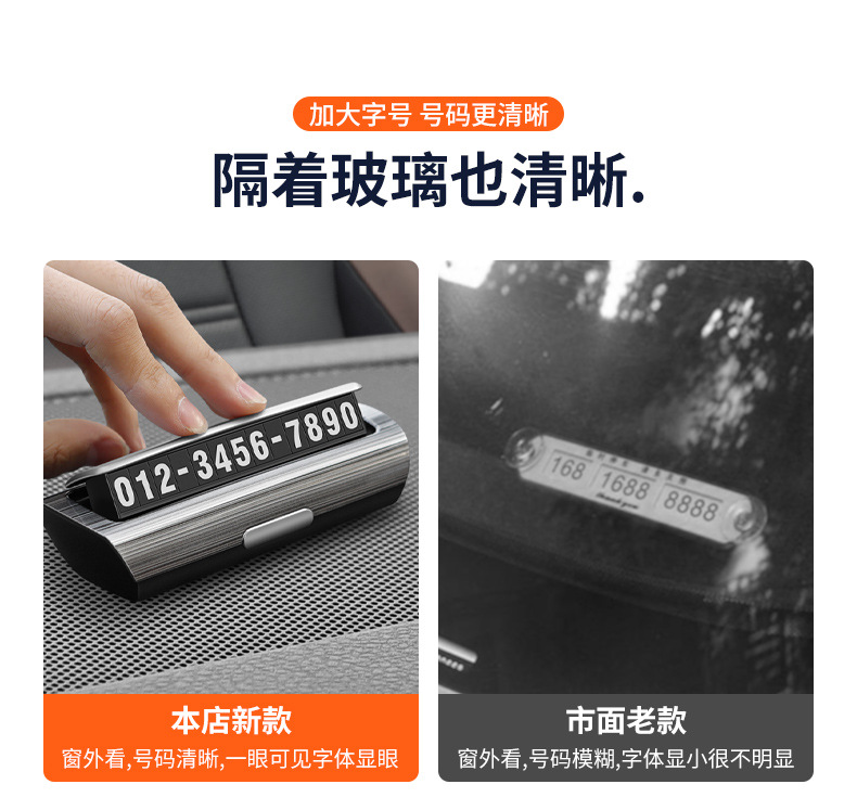 Car Mobile Phone Plate Temporary Parking Number Plate on Car High-end Digital Decoration in Car Zero Shift License Plate