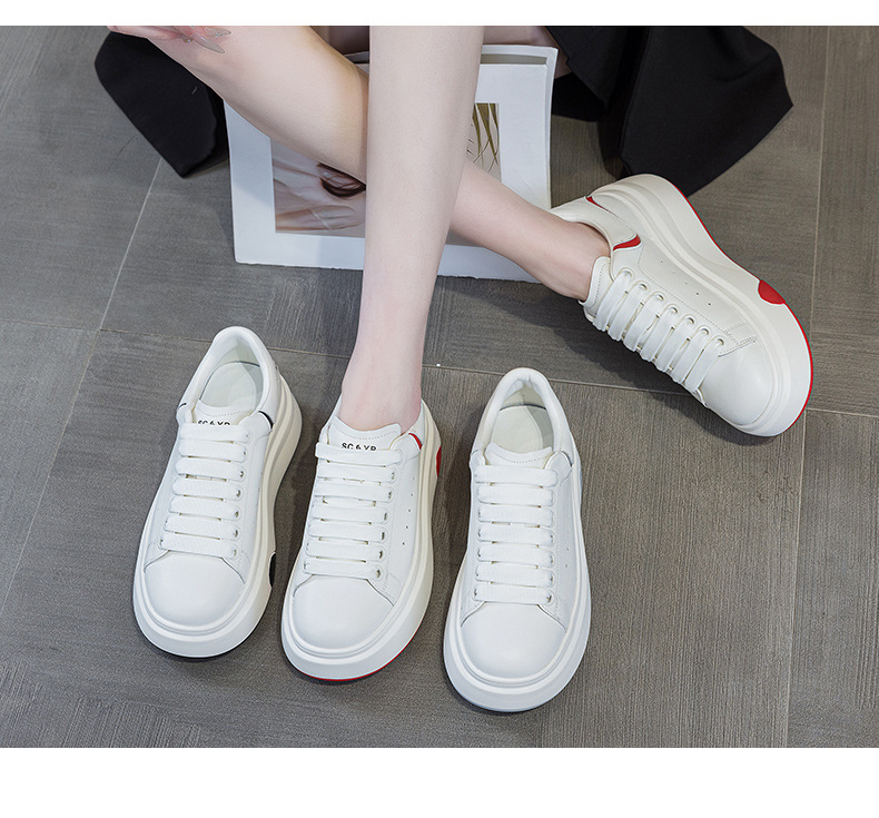 Giày sneaker nữ đế dày thời trang mùa xuân 2026 thiết kế cá tính tăng chiều cao — M2708 màu xám, M2708 màu đỏ, M2708 màu đen chi tiết 10