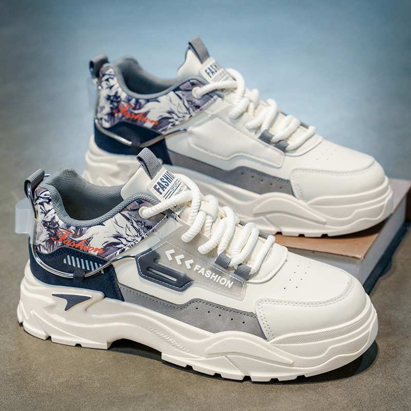 Zapatos de hombre 2026 primavera nuevo cuero transpirable zapatos de skate casuales juveniles zapatos de trabajo antideslizantes con suela gruesa