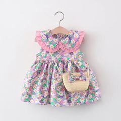 Baby Girl 2022 Summer New Floral Dress for Girls, Princess Print Skirt, One-Time Shipping, $10.28