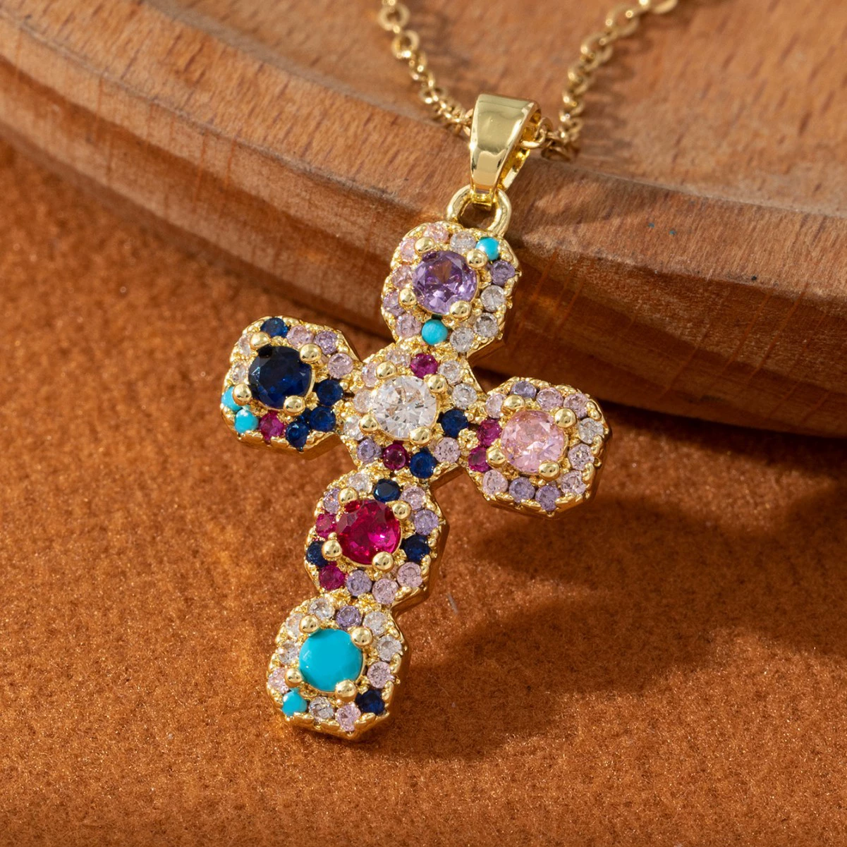 Universal geometric pendant, fashionable necklace, nail decoration with zircon, light luxury style, high-quality style